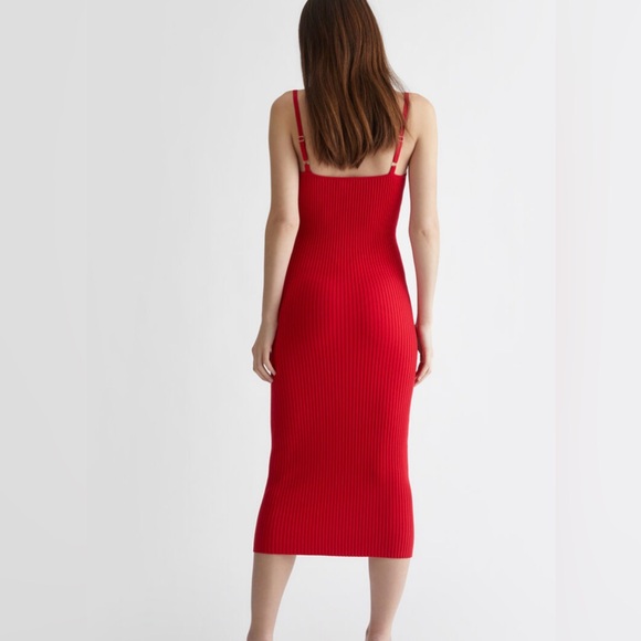 πππLIU.JO CHERRY RED RIBBED DRESS - Picture 7 of 16